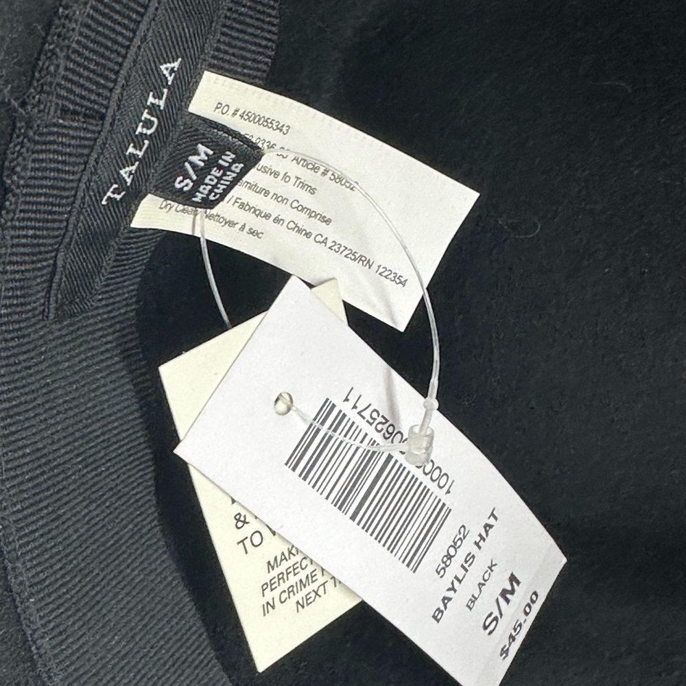 NWT Talula Baylis Hat Small Medium 100% Wool Black Wide Brim Aritzia - Picture 5 of 7